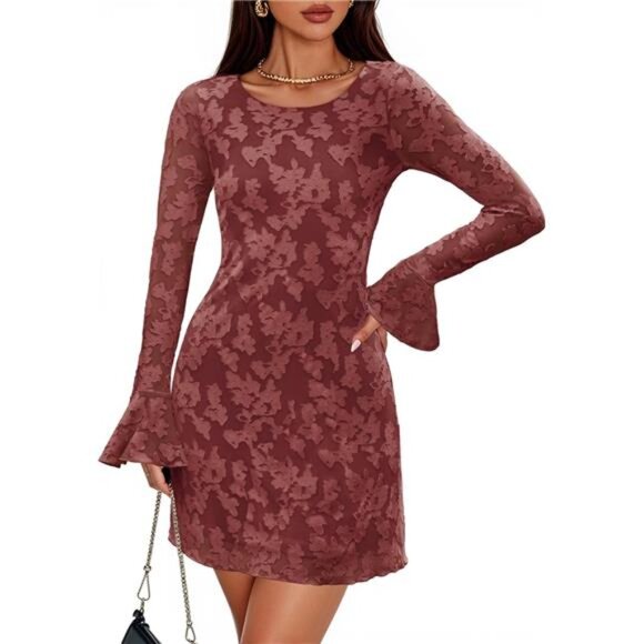 Mini Dresses for Women Brick Red - Picture 1 of 6